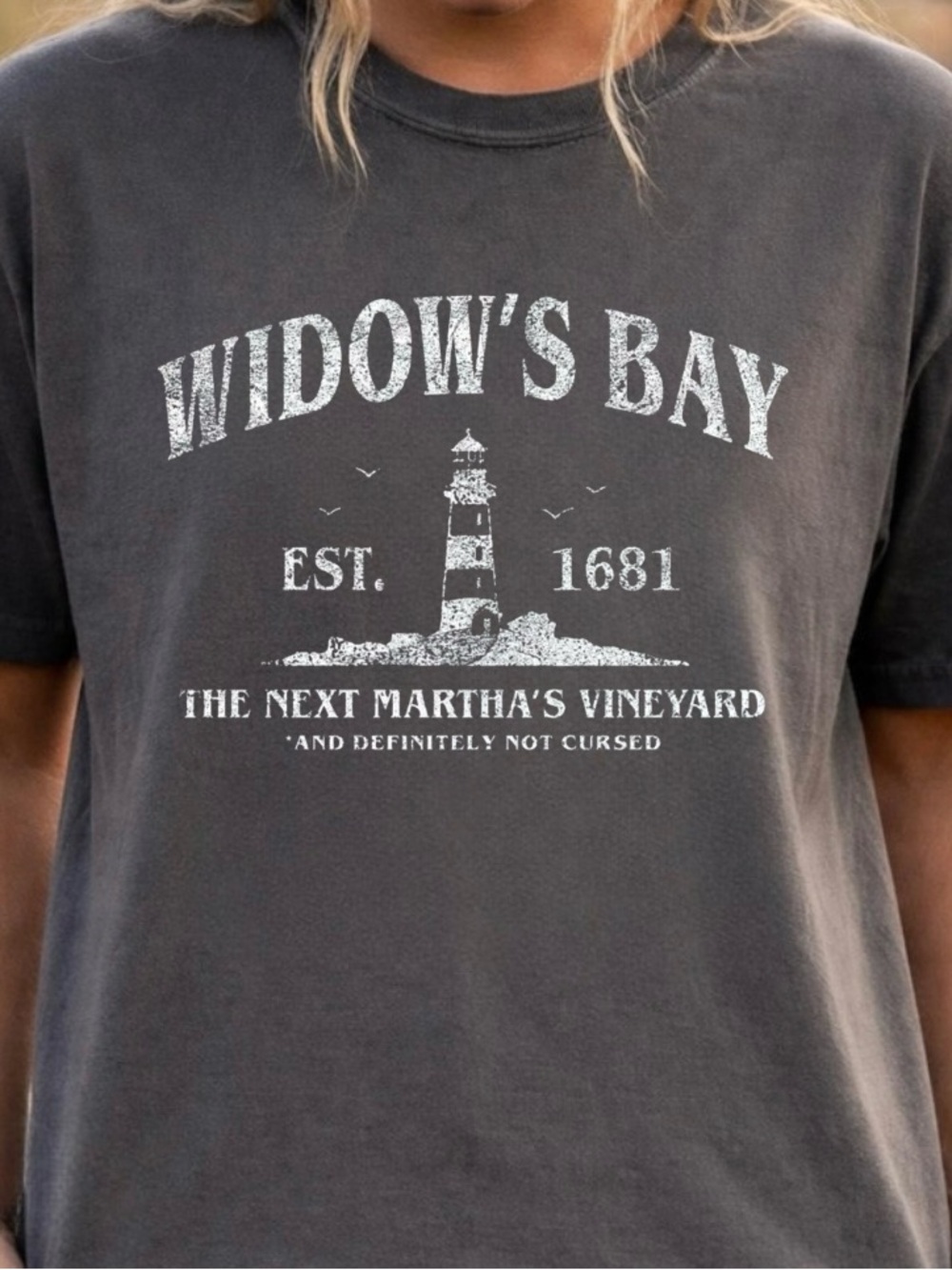 Widow’s Bay Tourist 1681 Comfort Color Tee Haunted Town Travel Spooky Season